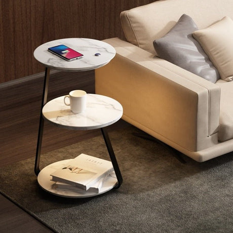 Modern Triple Tier Side Table  Space-Saving Design - Product detail 13