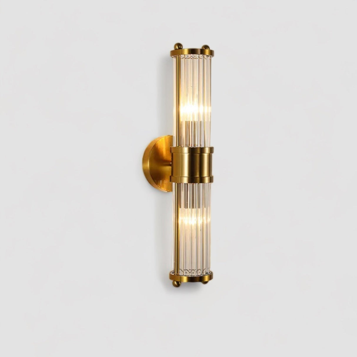 Art Deco Wall Light  Ribbed Glass with Brass Finish - Product detail 6