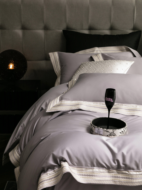 Luxury Egyptian Cotton Bedding Set  Sage Green With Lace Trim - Product detail 4