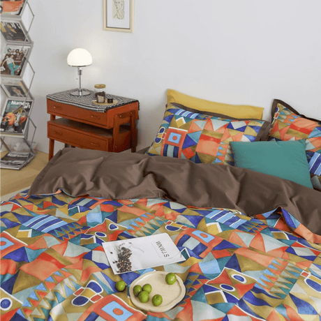 Geometric Cotton Duvet Set  Modern Egyptian Pattern Design - Product detail 7