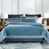 Egyptian Cotton Duvet Set  Premium Bedding With Decorative Border - Product showcase