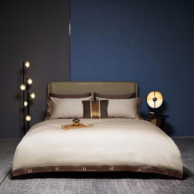 Egyptian Cotton Bedding Set  Premium Cream Duvet Collection - Product showcase