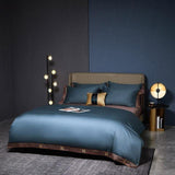 Egyptian Cotton Duvet Cover  Blue Luxury Bedding Set - Product example