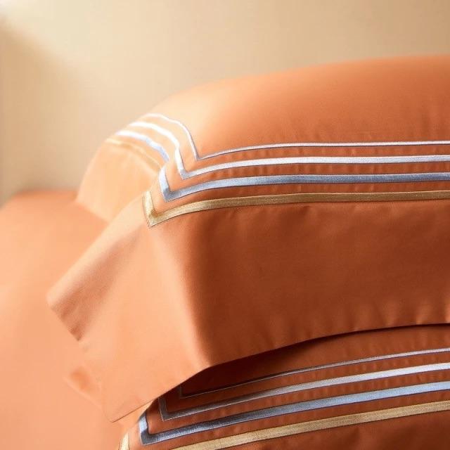Egyptian Cotton Duvet Cover  Luxury Orange Bedding Set - Product detail 5