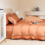 Egyptian Cotton Duvet Cover  Luxury Orange Bedding Set - Product detail 4