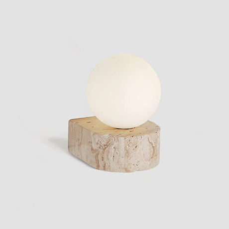 Modern Glass Wall Lamp  Travertine Stone Base - Product detail 8