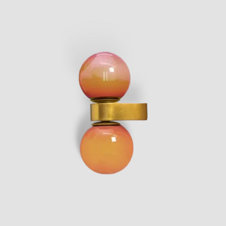Modern Glass Wall Lamp  Dual Sphere Design with Brass Accent - Product showcase