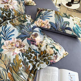 Tropical Floral Duvet Cover  Egyptian Cotton Botanical Print - Product example