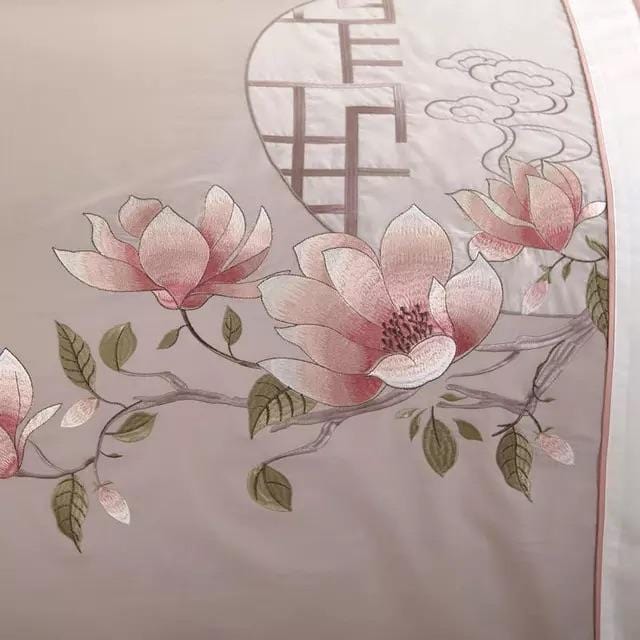 Floral Cotton Bedding Set  Pink Cherry Blossom Design - Product example