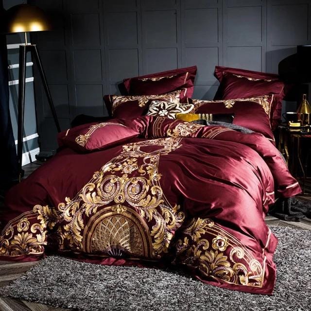 Luxury Egyptian Cotton Duvet Set  Baroque Gold Embroidered Design - Product detail 6
