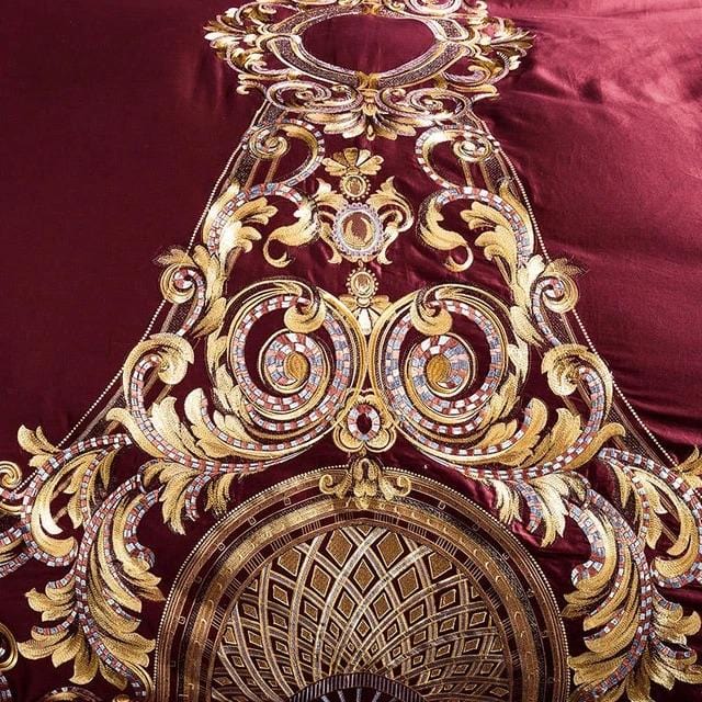 Luxury Egyptian Cotton Duvet Set  Baroque Gold Embroidered Design - Product detail 4