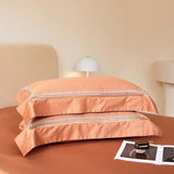 Egyptian Cotton Duvet Cover  Luxury Orange Bedding Set - Product detail 6