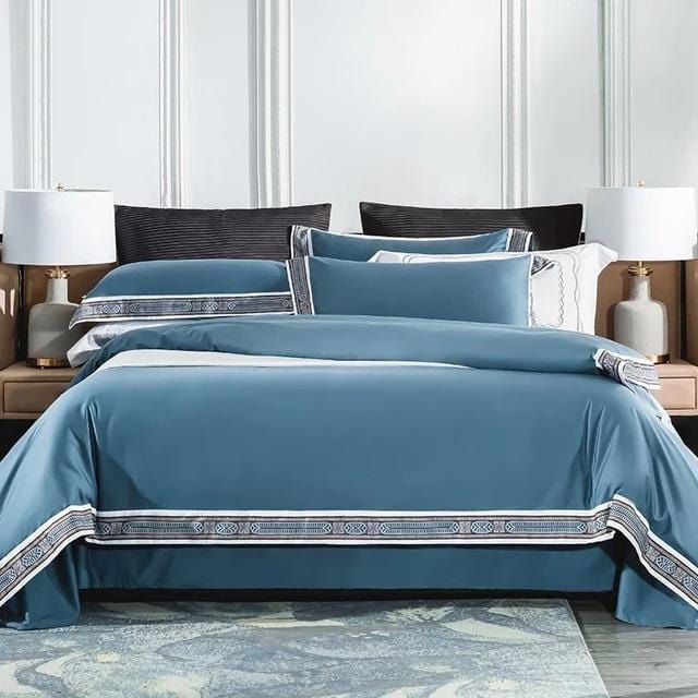 Egyptian Cotton Duvet Set  Premium Bedding With Decorative Border - Product detail 8