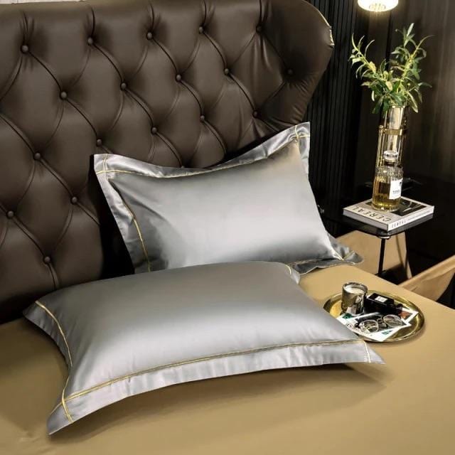 Egyptian Cotton Bedding Set  Premium Silver Trim Design - Product detail 4