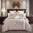 Floral Cotton Bedding Set  Pink Cherry Blossom Design - Product showcase