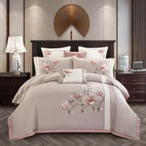 Floral Cotton Bedding Set  Pink Cherry Blossom Design - Product showcase