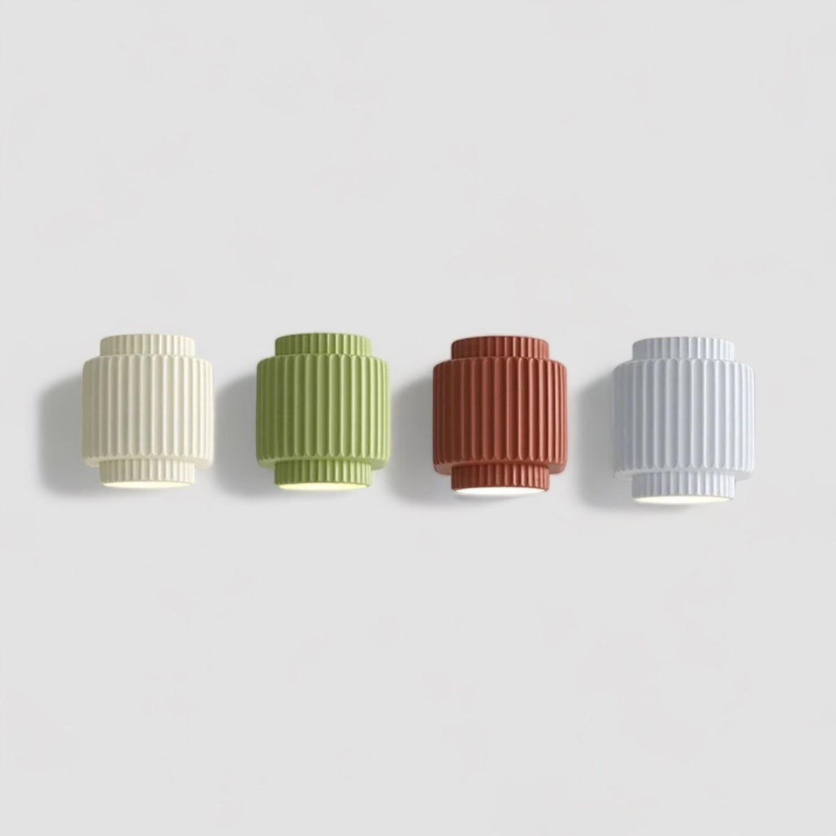 Modern Wall Sconce  Ribbed Resin Design - Detailed view