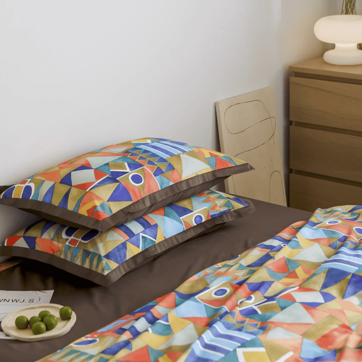 Geometric Cotton Duvet Set  Modern Egyptian Pattern Design - Product detail 4