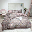 Floral Egyptian Cotton Duvet Set  Blush Pink  Gray Botanical Pattern - Product detail 5