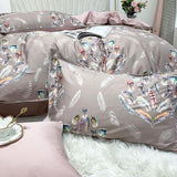 Floral Egyptian Cotton Duvet Set  Blush Pink  Gray Botanical Pattern - Product detail 4