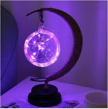 Crescent Moon Table Lamp  Glass Globe LED Night Light - Product detail 14