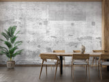 Industrial brick mural creating depth in minimalist bedroom