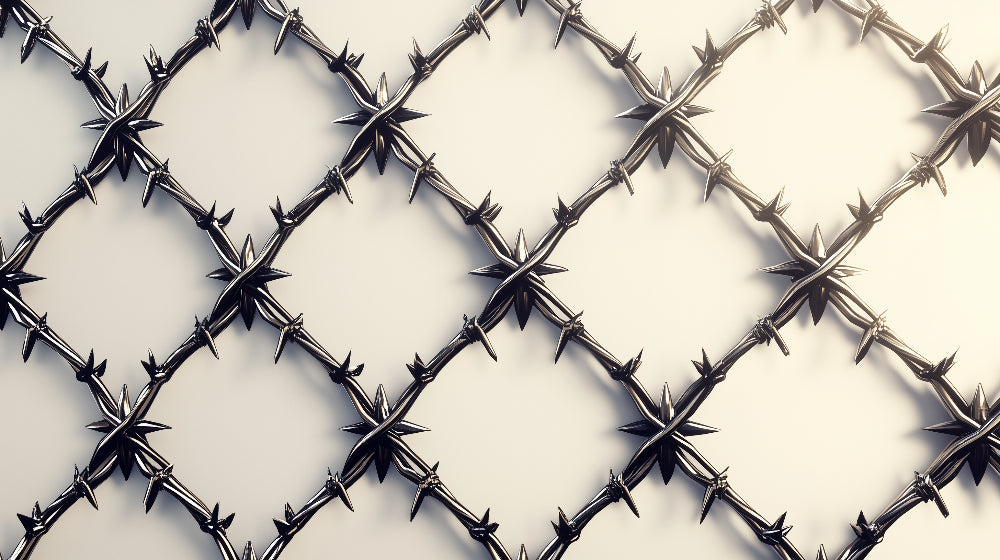 3D Metallic Barbed Wire Pattern design file showing detailed geometric pattern with metallic finish