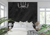 Industrial style concrete wallpaper creating statement wall in loft apartment