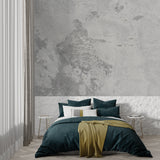 Urban concrete effect mural showcasing depth in hallway setting