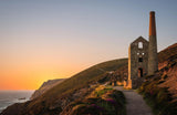 Industrial mine sunset design file showing detailed architectural features and golden sky tones