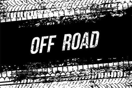 Design file showing detailed black and white tire track pattern with urban typography