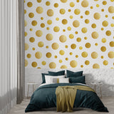 Industrial gear wallpaper in modern office space showing metallic steampunk design