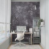 Industrial concrete wallpaper featured in contemporary office space
