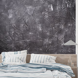 Industrial concrete mural application in contemporary hallway