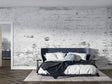 White brick industrial wallpaper in modern living room setting showing texture and depth