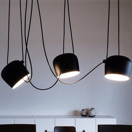 Modern Pendant Light  Adjustable Black Drum Shades - Product detail 4