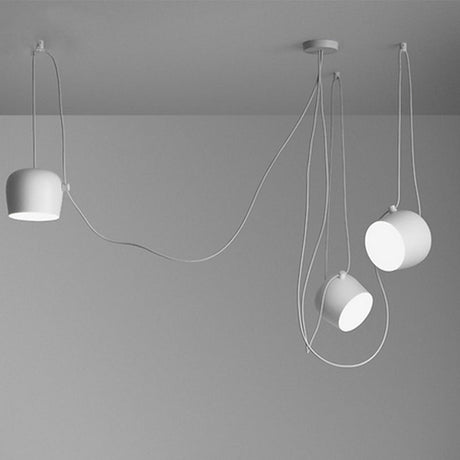 Modern Pendant Light  Adjustable Black Drum Shades - Product example