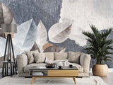 Botanical Mural Wallpaper | Modern Grey Leaf Design