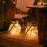 Solar Garden Light  Crackle Glass Hanging Lantern - Product example