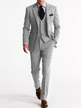Classic Tweed Three Piece Suit  Brown Herringbone Wool Blend - Product detail 5