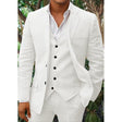 Linen Three Piece Suit  Light Blue Summer Formal Wear - Product detail 10