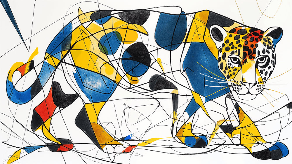 Geometric Jaguar Wallpaper design file showing detailed abstract pattern with vibrant colors