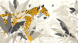 Tropical jaguar wallpaper design file showing detailed spotted pattern and foliage elements