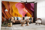 Desert Mural Wallpaper | Antelope Canyon Waves in Pink and Gold