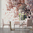 Buddha Cherry Blossom wallpaper in modern meditation room with natural light