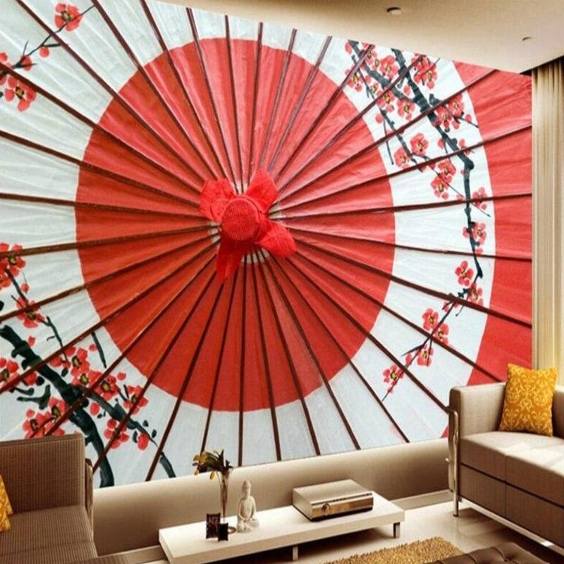 Japanese cherry blossom and red fan design file showing intricate pattern detail and rich colors