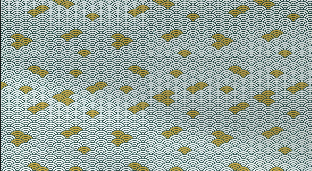 Japanese wave pattern design file showing intricate gold and white wave details