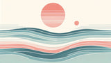 Japanese minimalist sunset waves design file showing detailed wave patterns and gradient colors