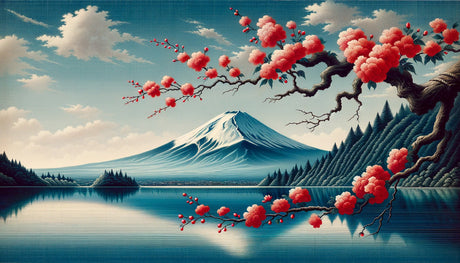 Mount Fuji cherry blossom wallpaper design file showing detailed pattern and color scheme