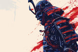 Japanese Samurai design file showing detailed blue and red artistic pattern